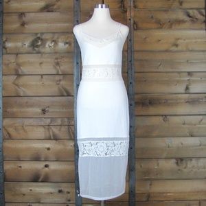 French Connection White Cotton & Lace Dress Size 8